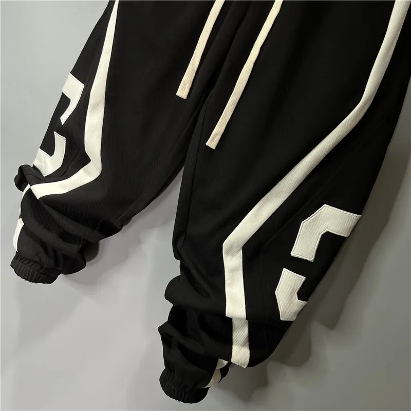 ARENS-Calça casual masculina do harém, moletom de rua alta, comprimento hip hop, roupas de outono e inverno, preto, tamanho grande 8xl