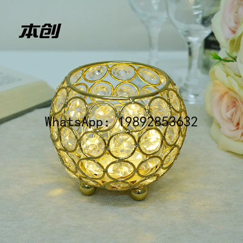 

V5.11 christmas crystal candlestick ornament metal candle holder wedding birthday decoration