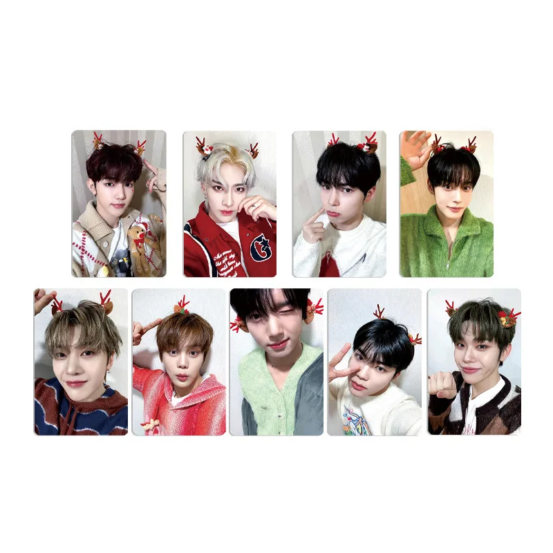 9Pcs/Set KPOP ZEROBASEONE Christmas Cards ZB1 Double Sided Photocards HANBIN MATTHEW RICKY ZHANGHAO Postcards Fans Collect Gift