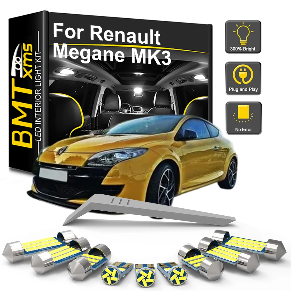 6/10/16PCS LED Interior Light Bulb Kit For Renault Megane MK3 Estate Hatch 2009 2010 2011 2012 2013 2014 2015 Car Dome Light.