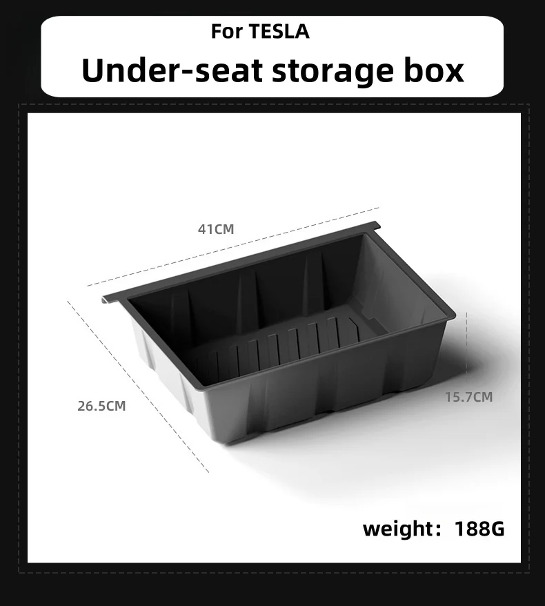 

For Tesla Model Y Highland Under-seat Storage Box TPE Storage Box Car Interior Accessories
