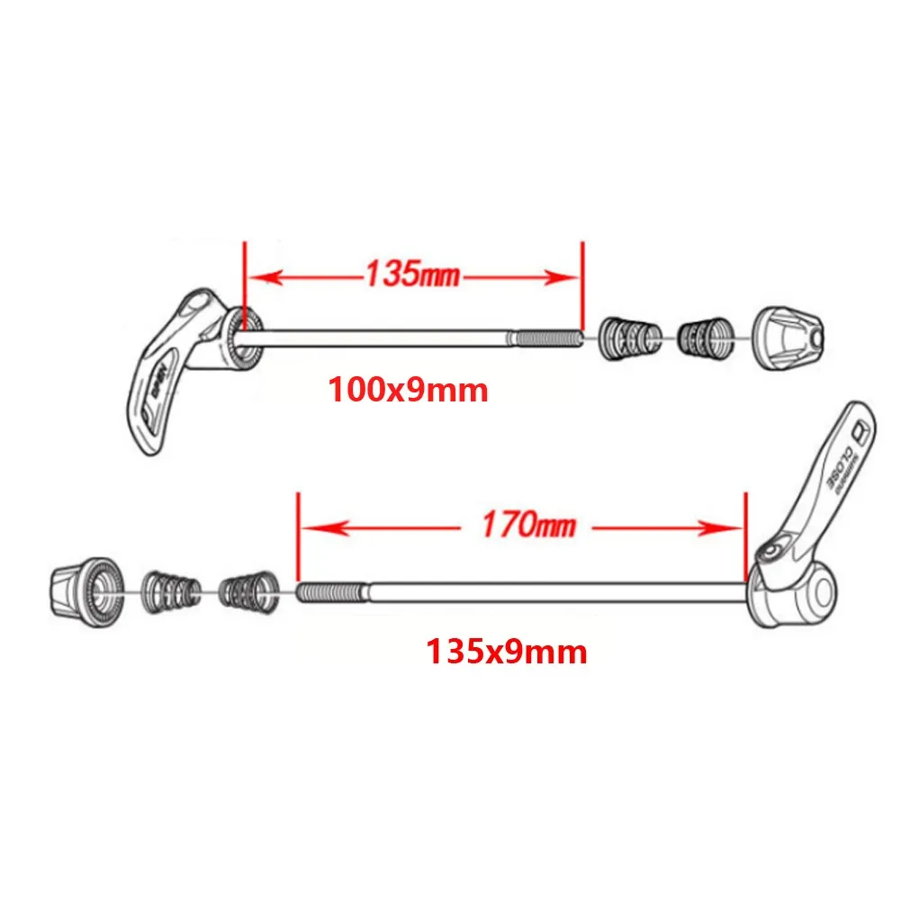 ZTTO 1 Pair Hub Quick Release Skewers Mountain & Road Bike Bicycle Hub QR Levers Durable Practical Bike Bicycle Accessories