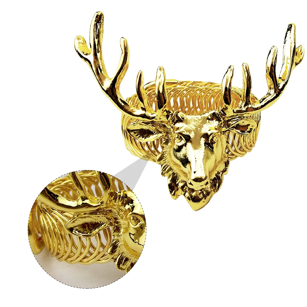 

2Pcs Antler Tiebacks Zinc Alloy Deer Head Smooth Steel Wire Buckle Christmas Curtains Decor Curtain Buckle Hardware