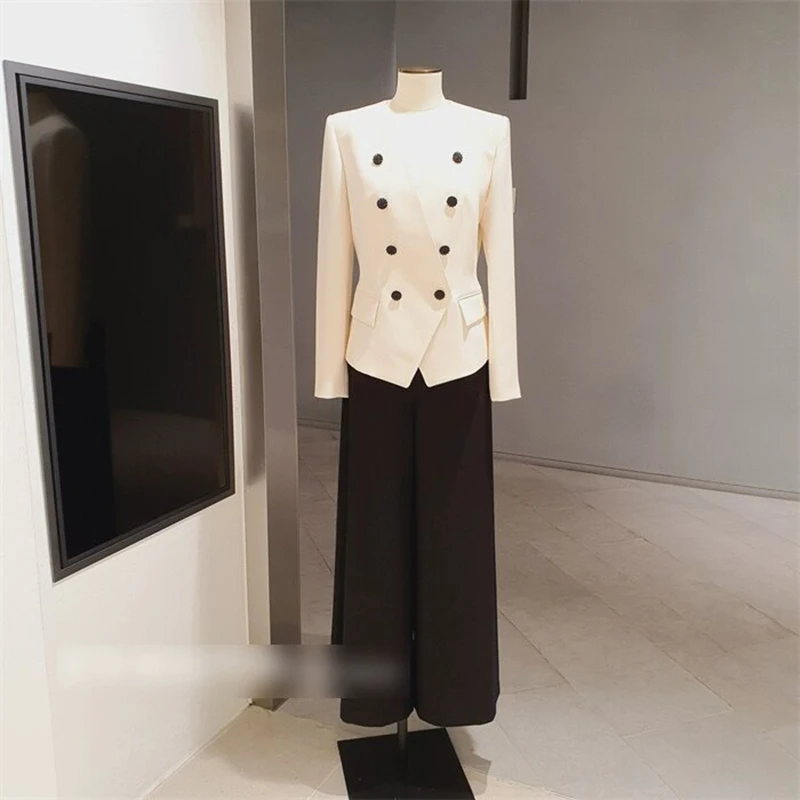 

Ele V-ne Double-breasted Suit Jaet Women's 2 Colors MICOAT Office Godd Autumn Faion Inspired by Song Hui-jo