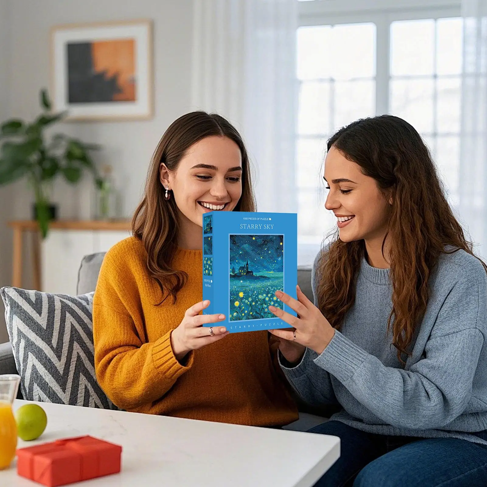 Starry Sky Puzzle 27.5 X 20 Inch 1000 Pieces Fun Romantic Leisure Toys Glitter Puzzle Set For Kids Adults Family Work Offices