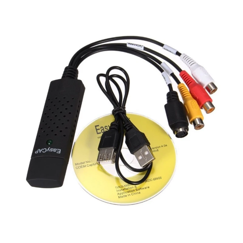 USB2.0 Audio Video Capture Card Adapter with USB Cable TV Tuner Video Capture Converter Adapter For Win7/8/XP/Vista Easy to cap