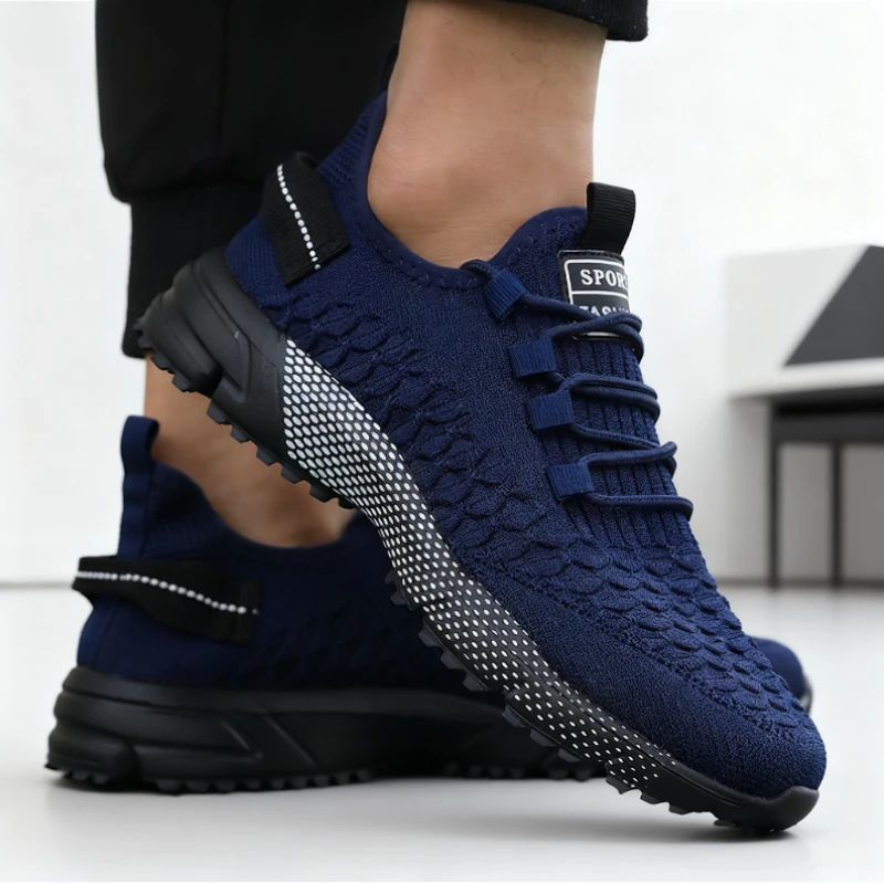 أحذية رجالية 2025 رائجة البيع أحذية رياضية متماسكة صفراء خفيفة الوزن شبكية غير قابلة للانزلاق أحذية رياضية مريحة للجري في الهواء الطلق