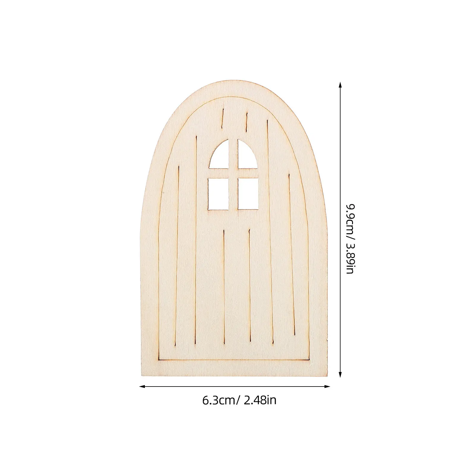 10Pcs Wooden Fairy Door Decor Set Unpainted Miniature Doors for Fairy Garden Outdoor Tree Wall Home Office DIY Craft