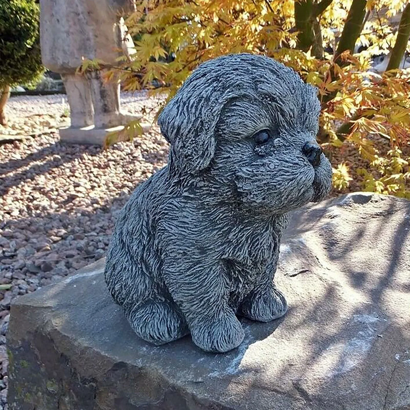 Shih-Tzu decorazione del giardino, regalo per gli amanti dei cani, cucciolo Shih Tzu, statua del giardino, statuette per cani, esterno, 1 pz