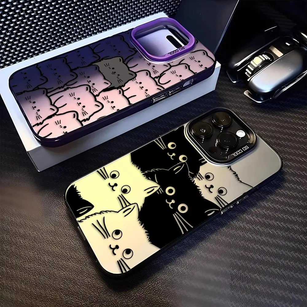 Phone Case For OPPO A6X A6C A98 A94 A79 A78 A76 A74 A60 A58 A57 A55 A53 A17 A16 A9 A5 A3 A3X A5X Cover Funny Cartoon Black Cat