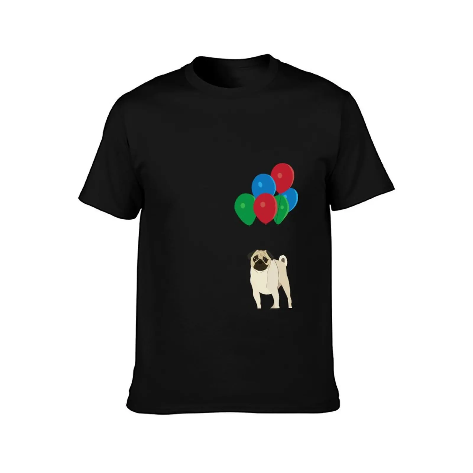 Balloon Pug T-Shirt Summer Casual Cotton Tee Oversized Streetwear Tops Vintage Graphic Print Loose Fit Short Sleeve