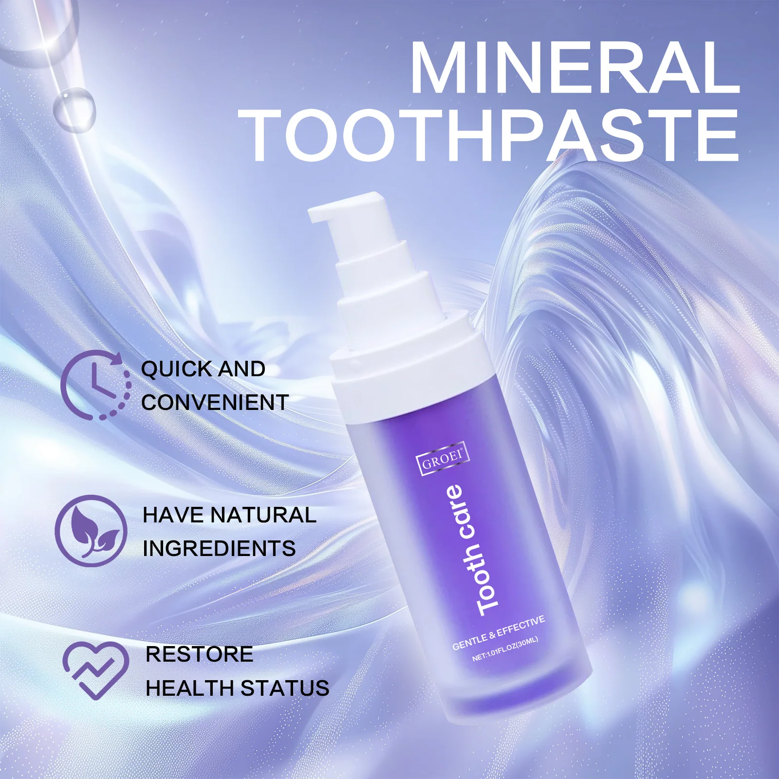 Mineral Essence Toothpaste 30ml for Teeth Whitening Remove Tartar and Plaque Oral Hygiene Cleaner Fresh Breath