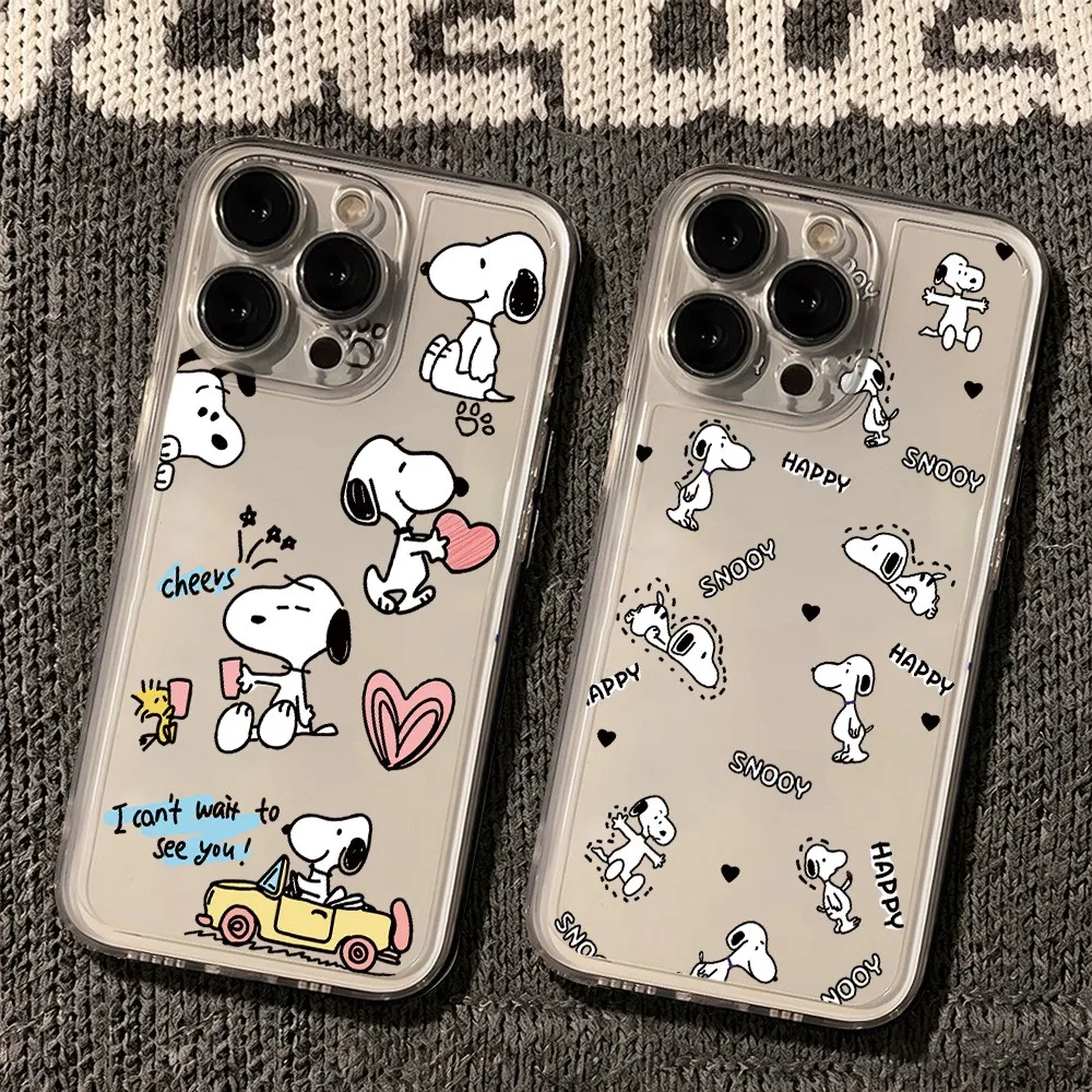 HOT Phone Case For Samsung S26 S25 S24 S23 S22 S21 S20 FE Note20 Plus Ultra Lite Edge 5G Clear Soft TPU Cartoon Dog S-Snoopys