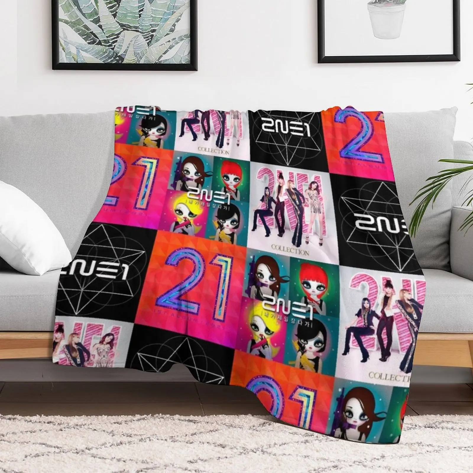 

2ne1 / colors Throw Blanket for winter Sofa Quilt Cute Sofa Throw Blankets