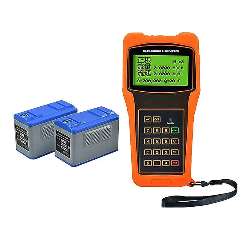 Portable Rechargeable Handheld Ultrasonic Flowmeter Transmitter Sensor DN15-700 Without Aluminum Box Cheaper