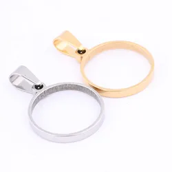 10pcs Stainless Steel Open Bezel Charms 20mm Round Cabohcon Pendat Frame Base Setting Blanks Diy For Resin Jewelry Making