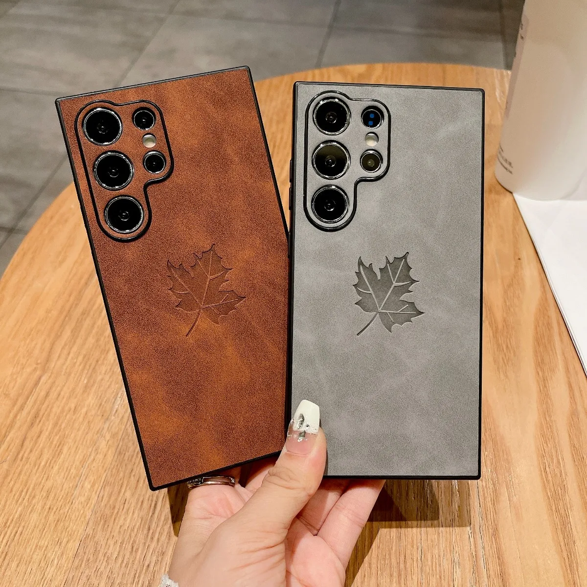 Für Samsung Galaxy S26 Ultra S26 Plus S26 Fall Leder 3D Geprägte Maple Leaf Abdeckung Weiche Matte Volle Kamera Schützen Shell Fundas