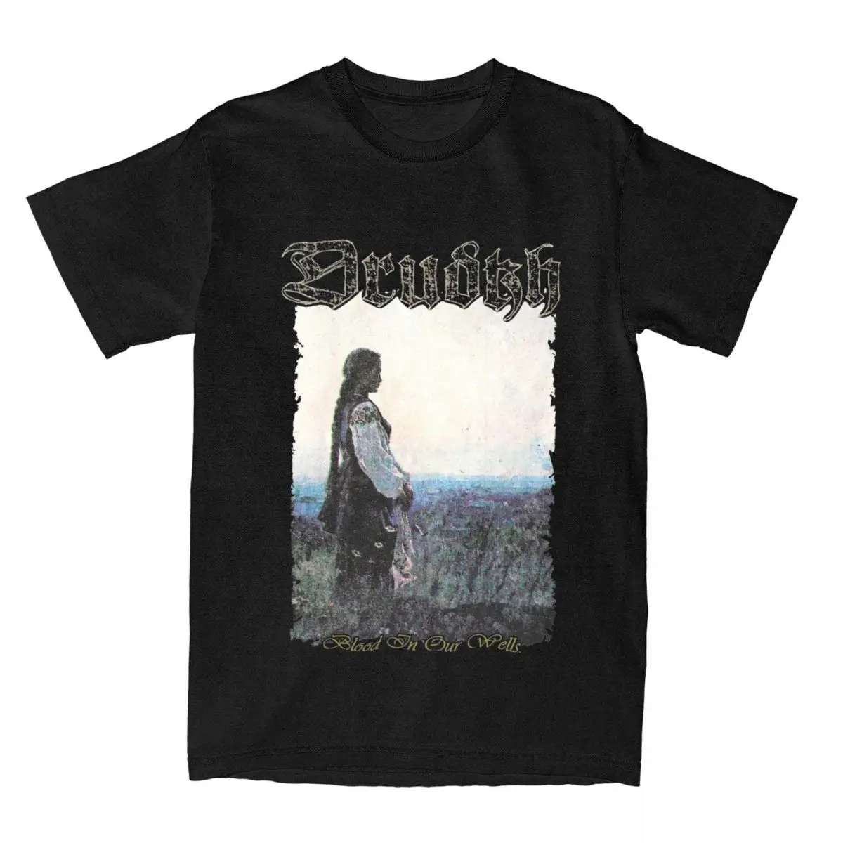 Men Women Drudkh Black Metal Band T Shirts Merchandise Blood In Our Wells Cotton Clothing Vintage Short Sleeve Round Neck Tees