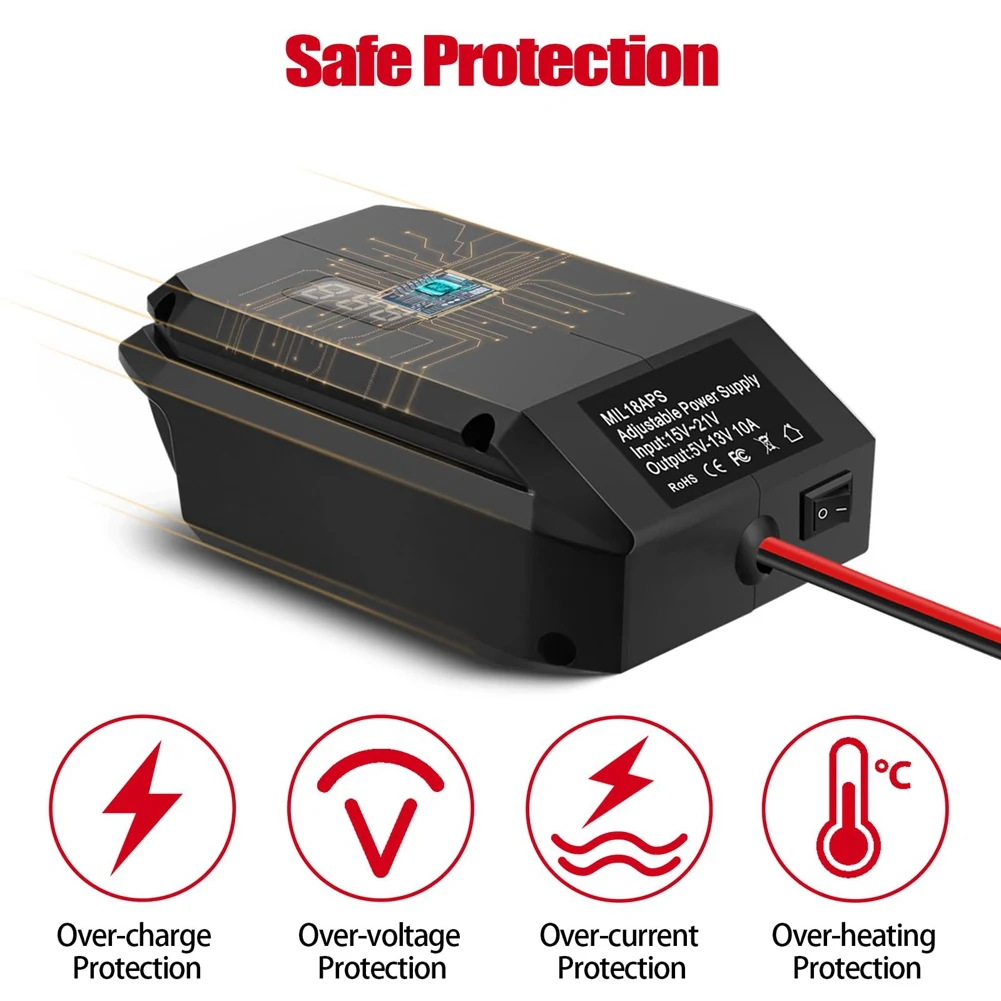 AA84 DC 18V naar 12V Step-Down Converter voor Milwaukee M18 18V Batterij, Sigarettenaansteker Adapter, Power Wheel Adapter voor Auto