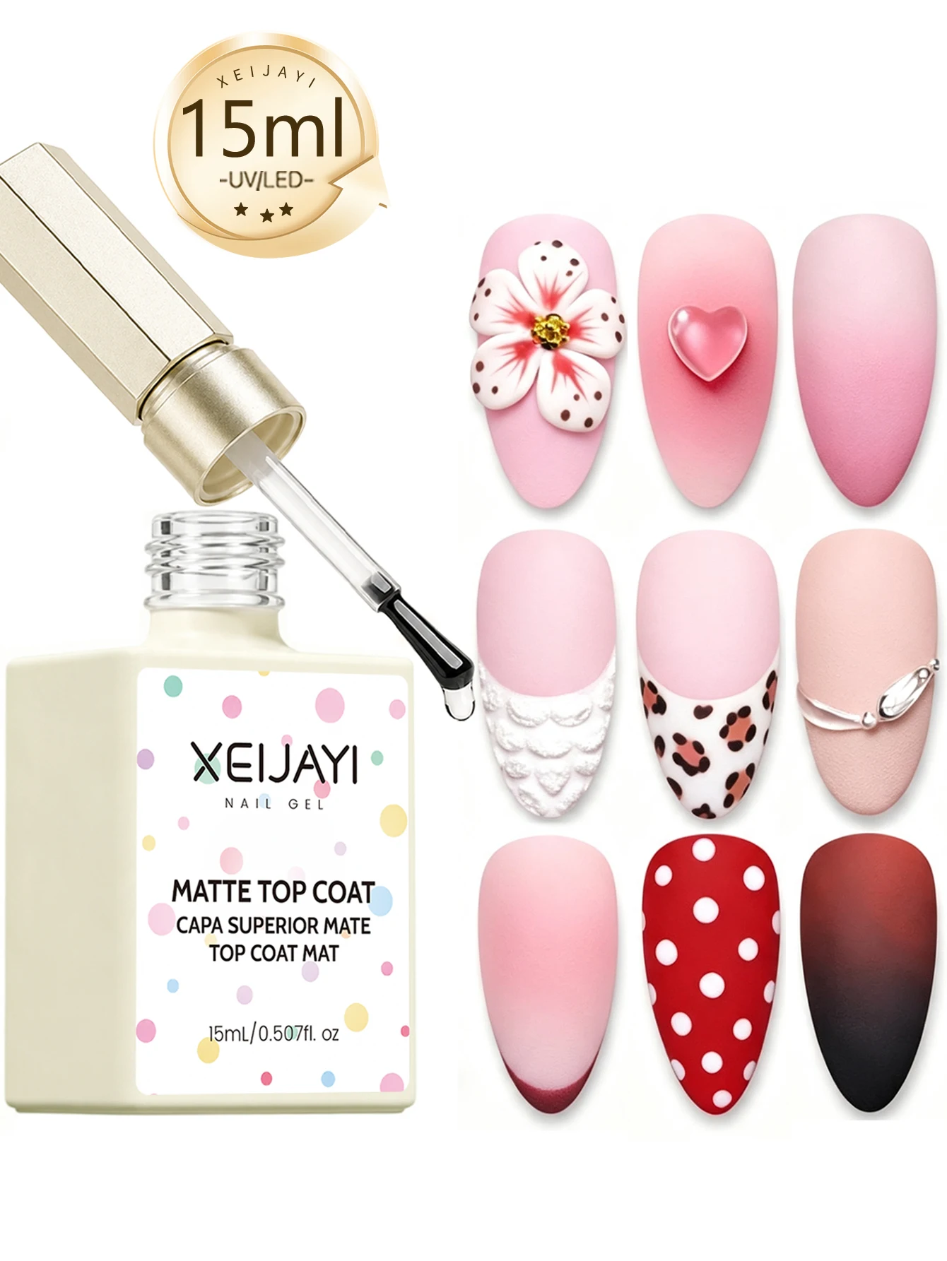 1 шт. 15 мл матового покрытия  – обзор и цена Gel Top Coat