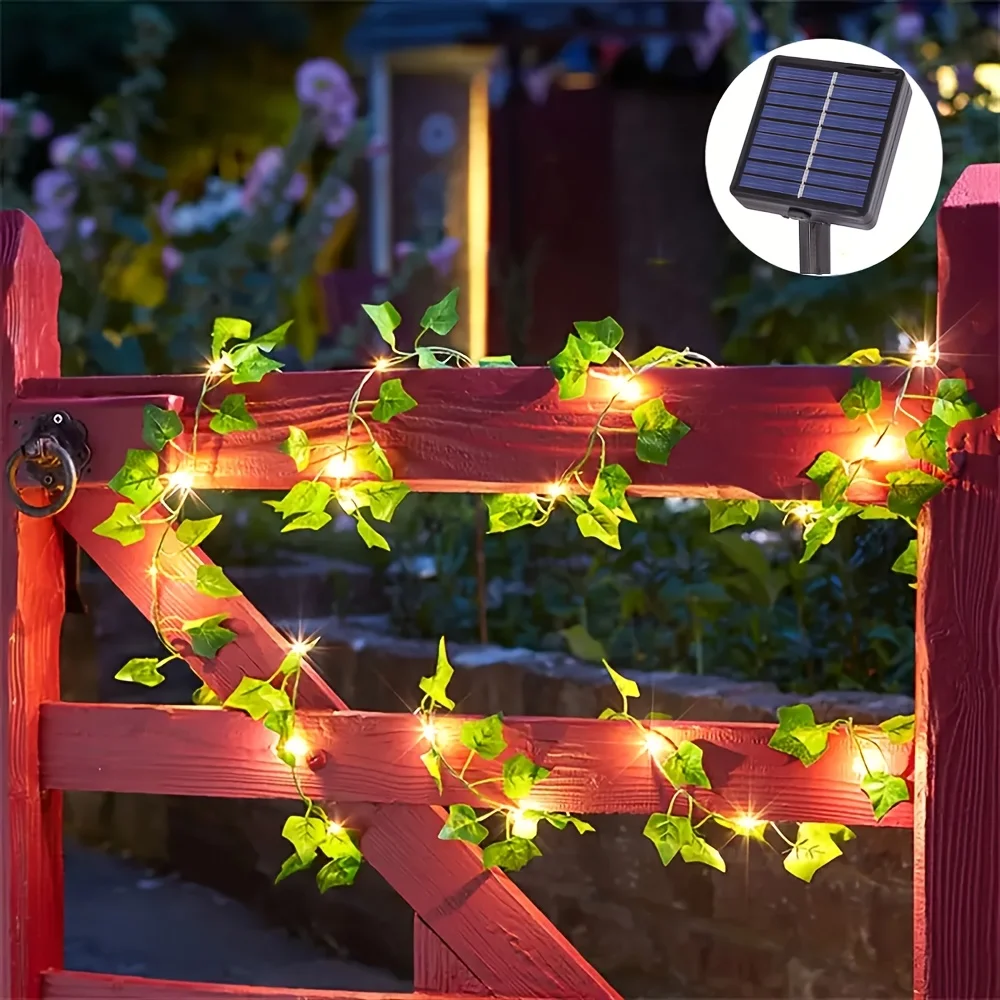 

Solar Powered Vine String Lights Solar Copper Wire Fairy Lights Waterproof Outdoor Garden Lamp for Wall Balcony Fence Tree Party