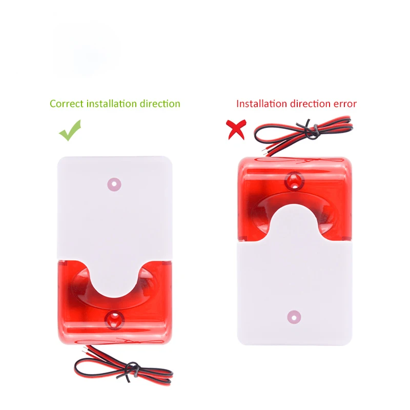 12V 110db Wired Indoor Siren Loud Alarm sirena Flash Light Strobe Siren Horn for House Burglar Alarm System Drive Thief Away