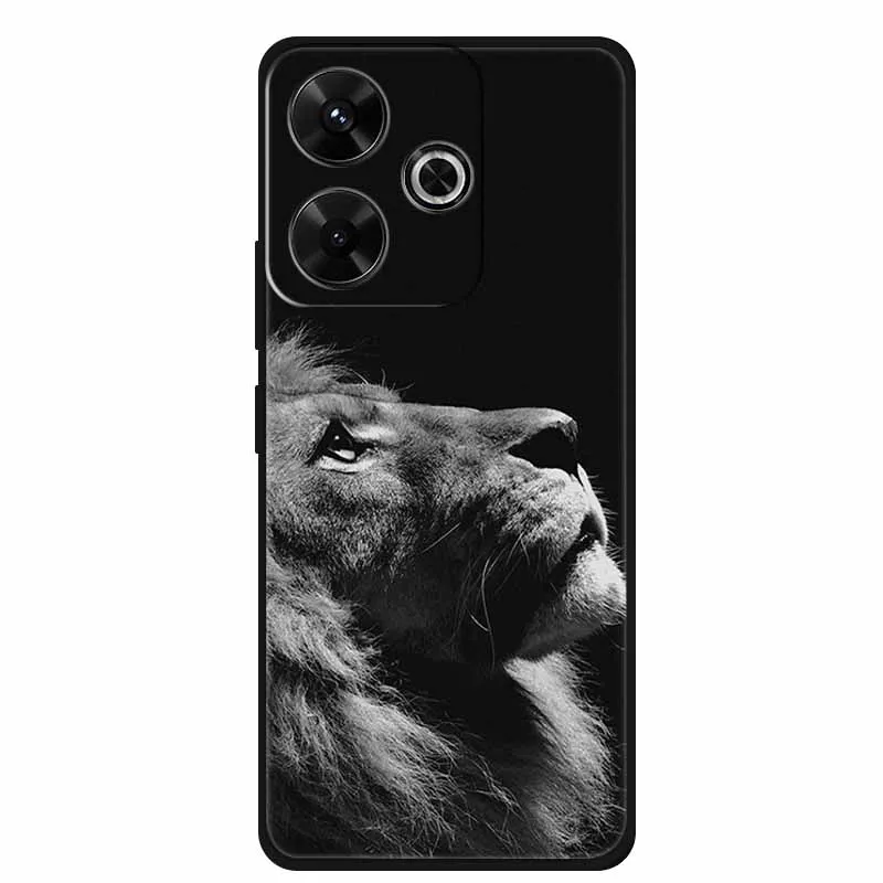 ل Xiaomi Redmi 13 13x حافظة Redmi13 x غطاء الهاتف الذئب الأسود سيليكون لينة الغطاء الخلفي ل Xiaomi Poco M6 4G حافظة M 6 Plus Coque #3