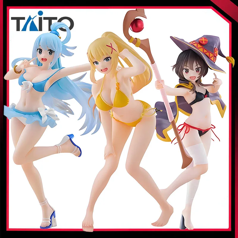 En existencia Original TAITO Kono Subarashii Sekai Ni Shukufuku O! Muñeca Coreful Megumin Aqua Darkness PVC figura de acción juguete para niños