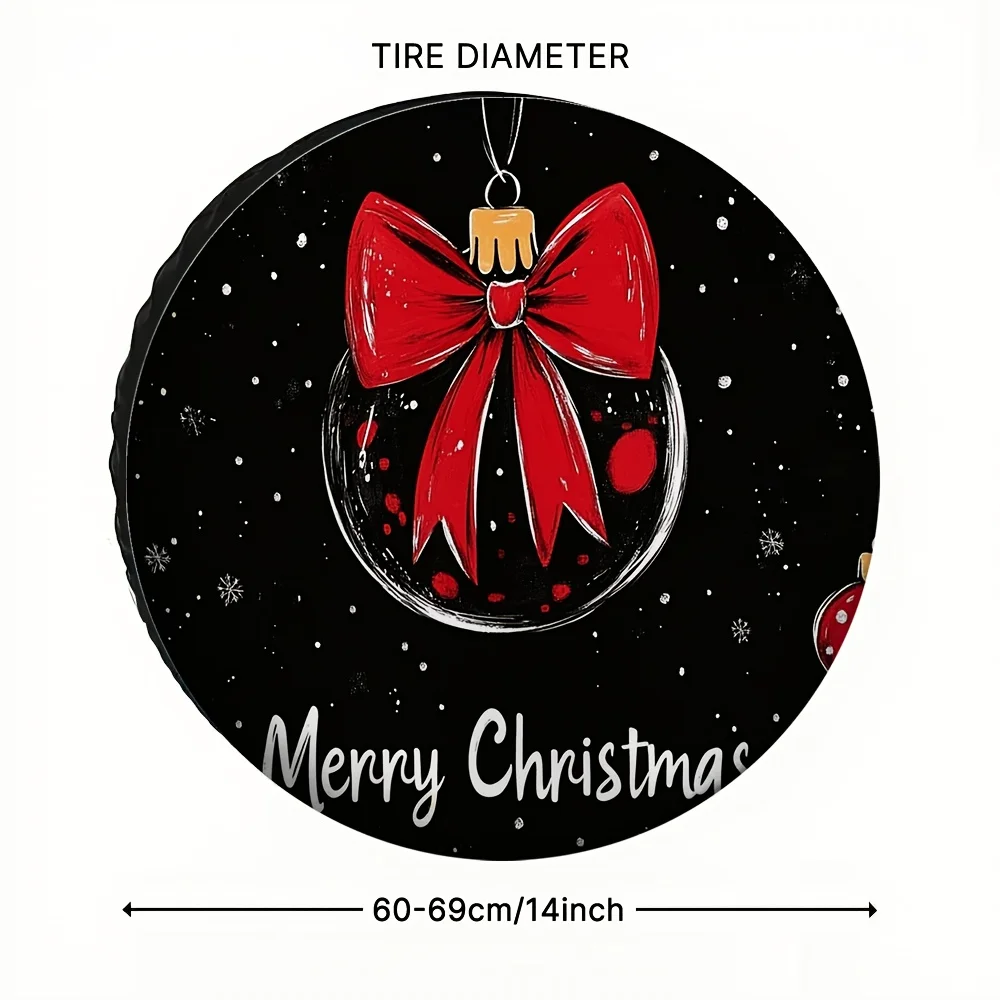 عيد ميلاد سعيد زخرفة غطاء الإطارات نسيج متين ديكور السيارة الموسمية حامي الإطارات الاحتياطية