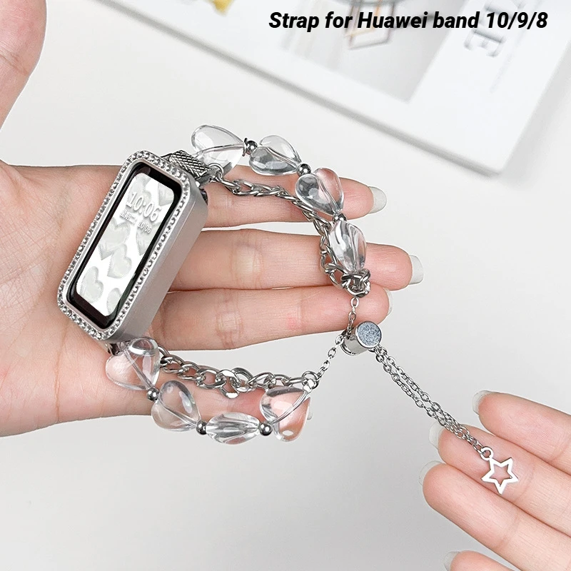 

Fashion Strap For Huawei band 10/9/8 Metal Writstband Sport Watchband for Honor band 10/9 Smartwatch strap Women Correa Bracelet