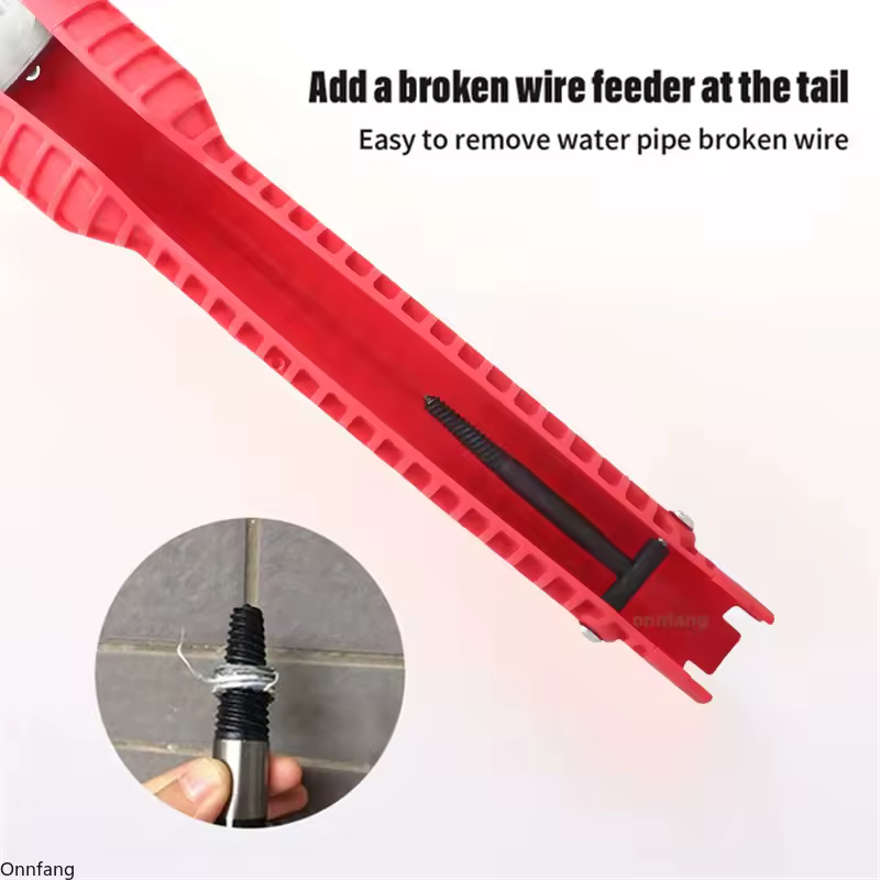 8 In 1 Flume Wrench Anti-slip Kitchen Sink Repair Tools Bathroom Faucet Assembly Key Plumbing Installation Wrench - Image 4