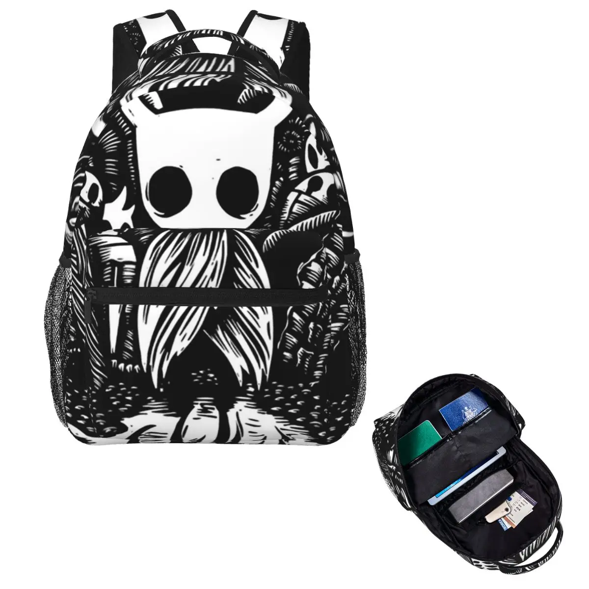 Ghost Knight Graphic Art Hollow Knight Funny Game Student Backpack Travel Daypack for Men Women Fashion Bookbag Shoulder Bags
