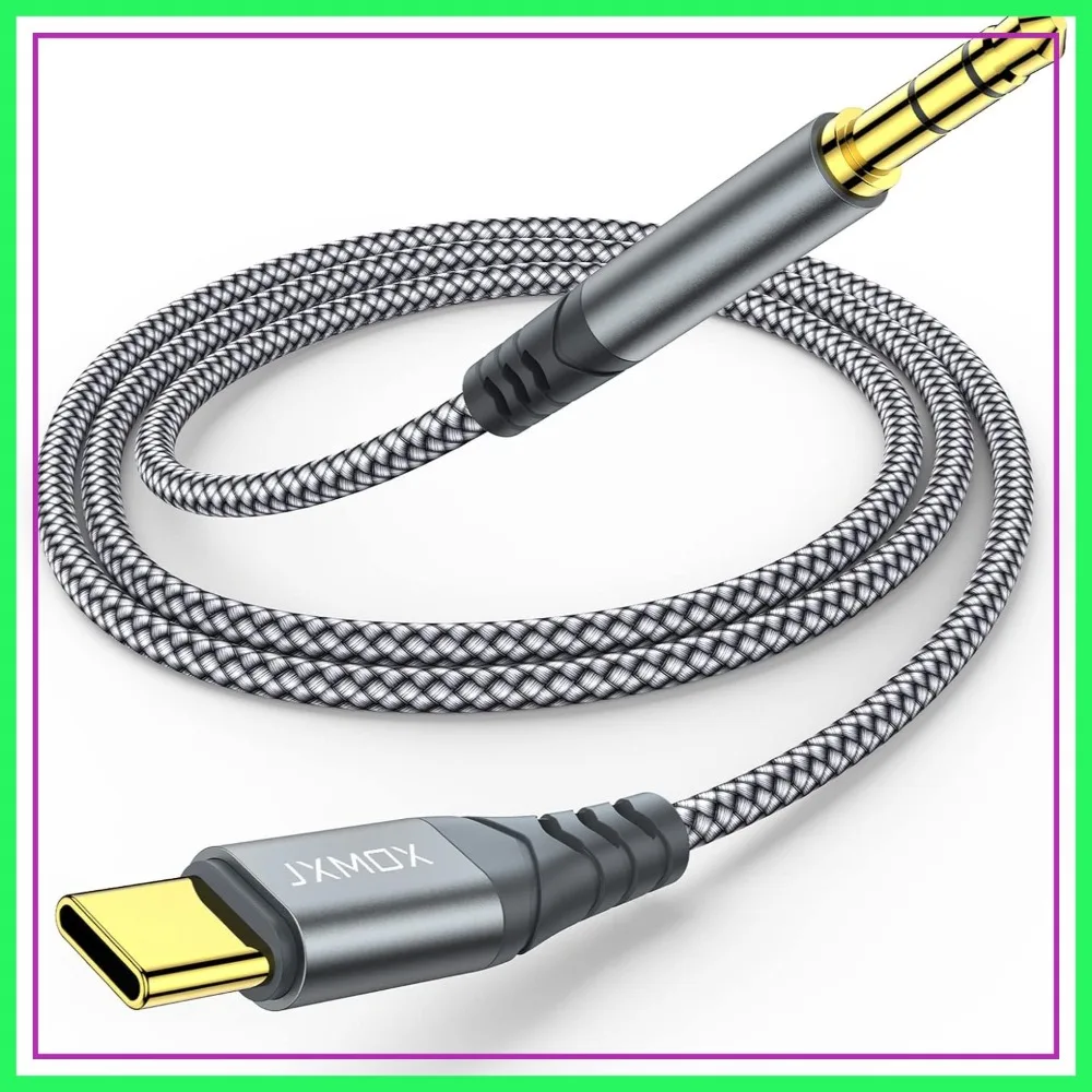 USB C to 3.5mm Audio Aux Jack Cable 4ft, Type C to Headphone Car Stereo Cord Compatible with iPhone 17 16 15 Pro Max, Samsung Galaxy S25 S24 S23, Pixel 9 8, iPad Pro