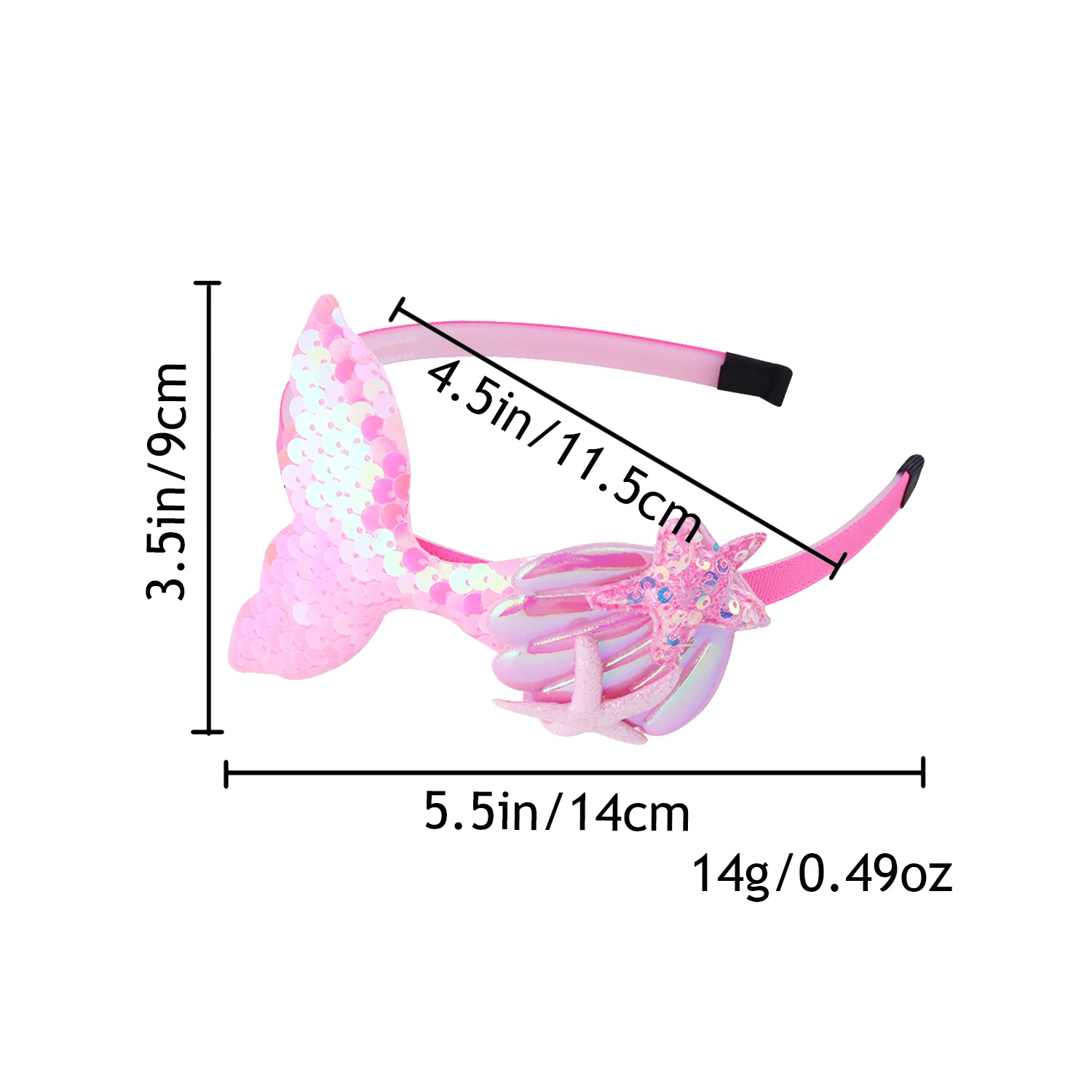 4/8pcs Gradient Sparkling Shell Mermaid Headbands For Girls Plastic Teeth Headwear Cute Fashion Daily Hair Accessories