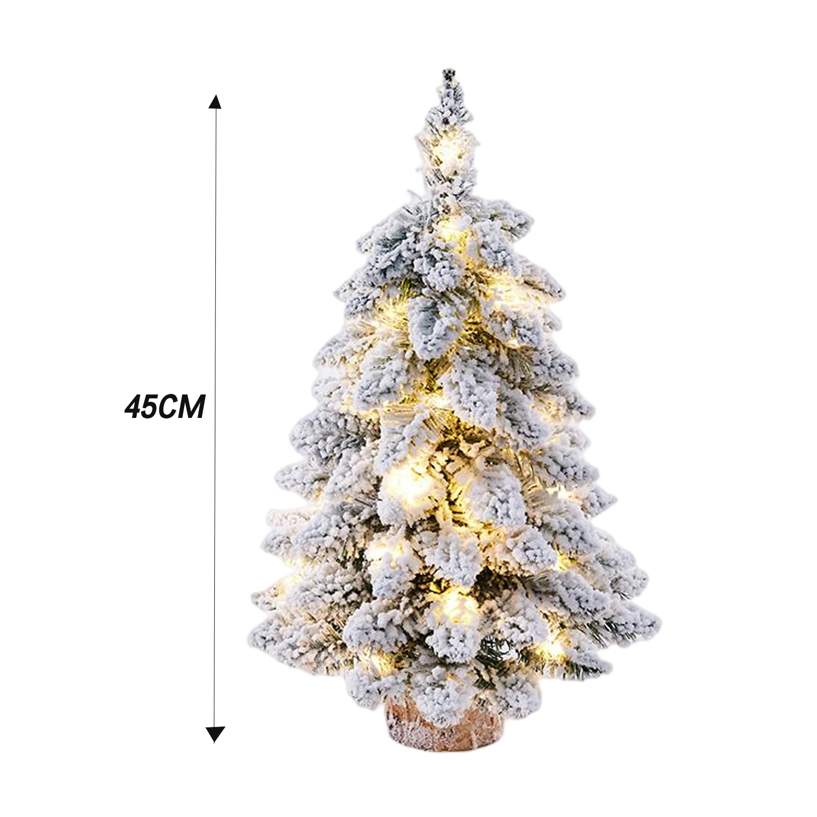 Christmas Tree Tabletop Figurine Warm Christmas Trees Statue with LED Lights for Christmas Home Table Desk