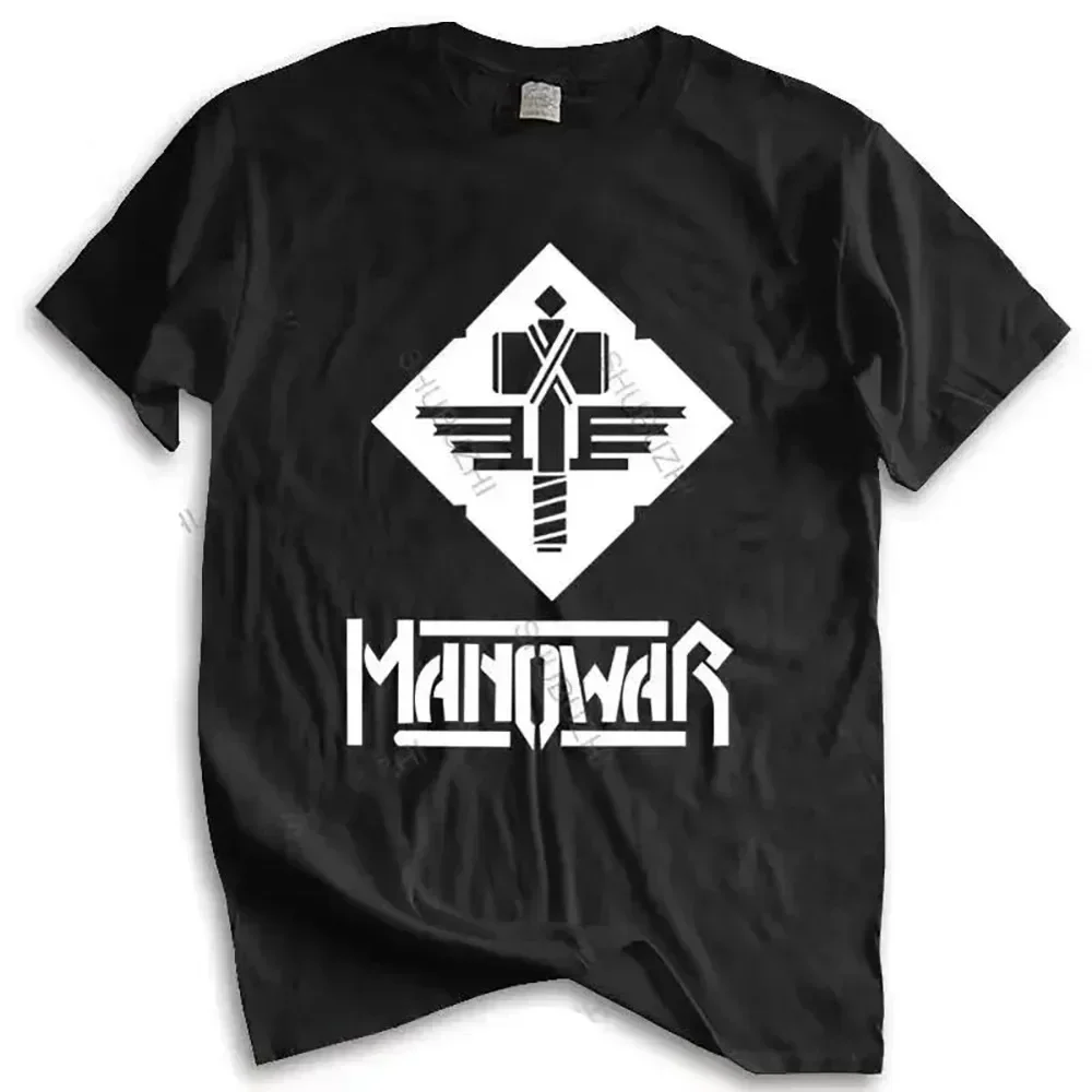 New Arrived Mens T Shirt Manowar Rock Band Casual Sportswear Mens Hip Hop Mens T-Shirt Euro Size Tops