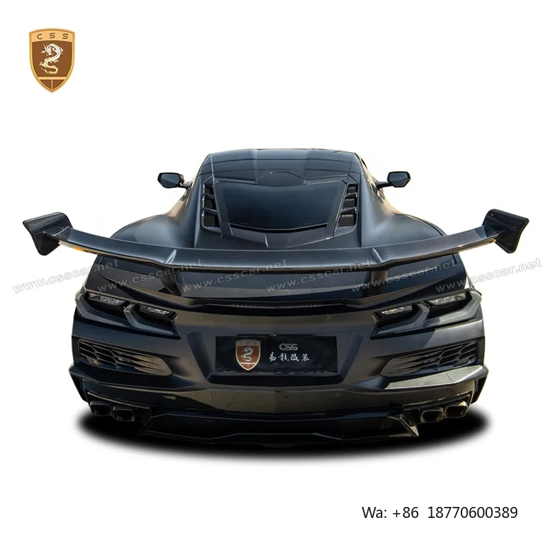 Upgrade ZR1 Style Dry Carbon Fiber Rear Trunk Spoiler Wing for Chevrolet Corvette C8 Z51 2025 Model Car Spoilers