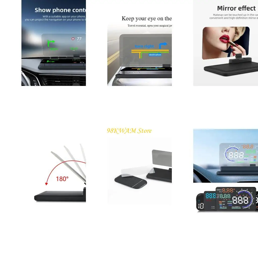 

Head Up Display Stand With Real Time Speed Monitoring Adjustable Brightness 68UF