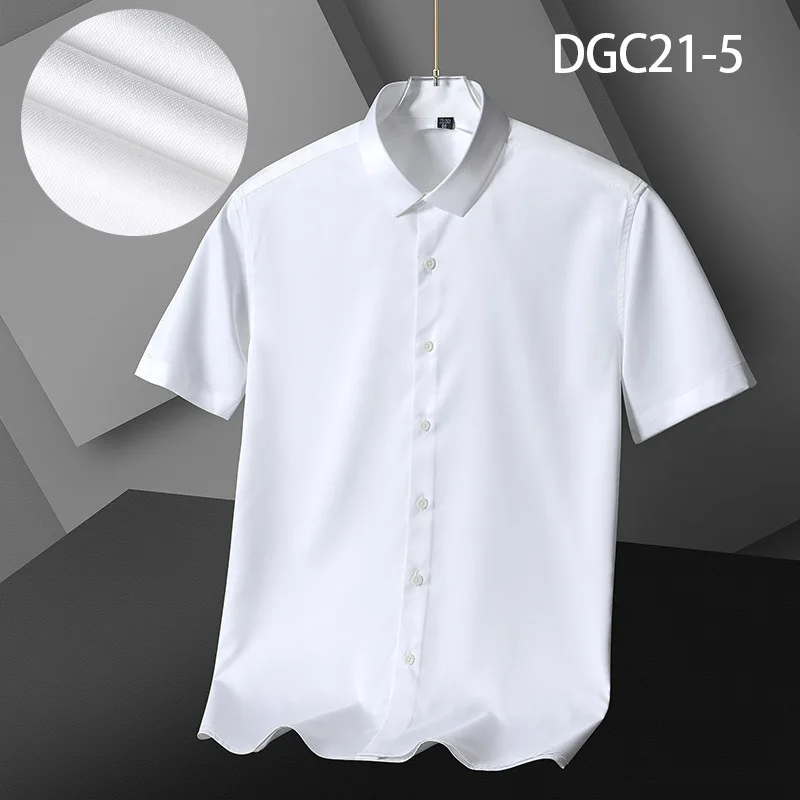 6XL Micro Stretch Anti-wrinkle Men Shirt Short Sleeves Male Social Formal Short Sleeve Shirts for Men Half Sleeve Shirt Men