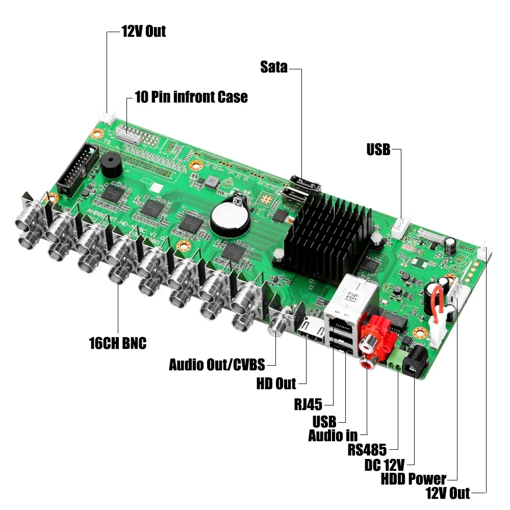 H.265 4K 8MP AHD DVR XMEYE NVR Sistema di videosorveglianza a 16 canali 6 IN 1 AHD TVI CVI Registratore DVR ibrido per telecamera CCTV AHD