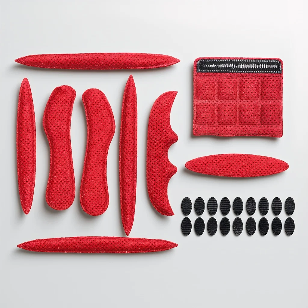 

2-Pack Universal Helmet Cushion Pad Set – Replacement Sponges for Bike & Motorcycle Helmets, Red