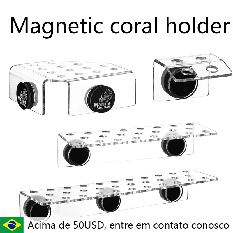 Soporte de acrílico transparente para acuario, soporte de estante para tapones, SPS, Coral, agua de mar, accesorios magnéticos para pecera