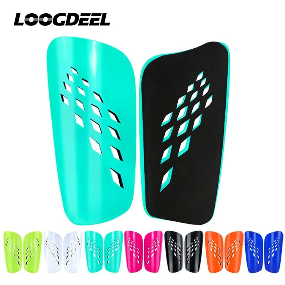 Loogdeel Soccer Shin Guards Football Protectors Pads Adult Kids Shinguards Light Sock Insert Board Training Legging Protective