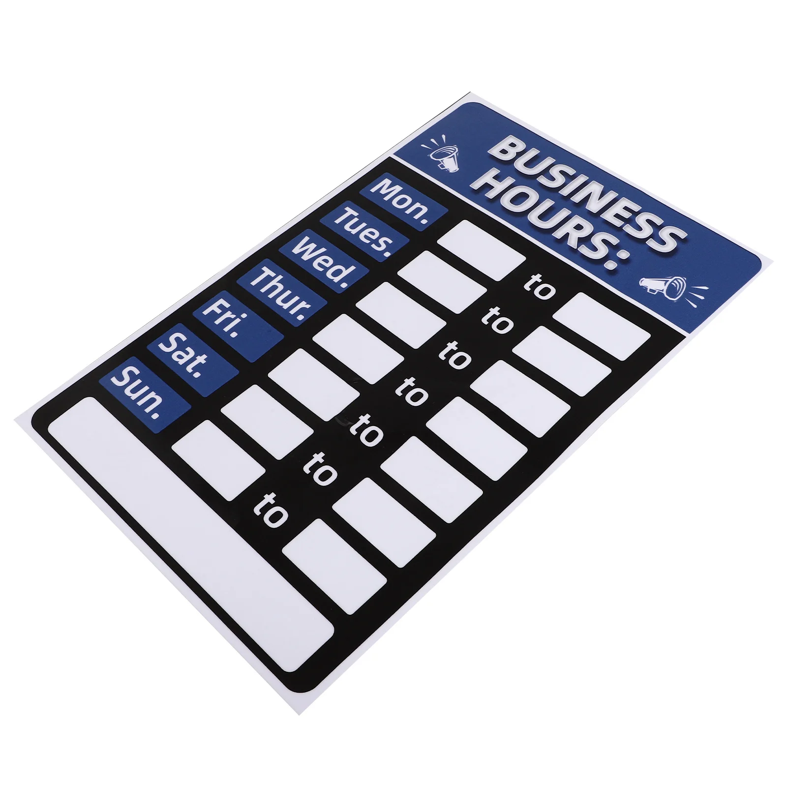 Horas de negócios sinal pvc material regravável auto-adesivo abertura horas adesivos à prova de sol oilproof para lojas restaurantes bancos