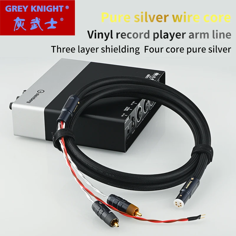 

Grey Knight 6N sterling silver LP five needle singing arm cable 9003 audio cable hifi double lotus RCA signal amplifier CD cable