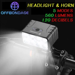 8 LED Bicycle Front Light Rechargeable Bike Light with Horn MTB Bicycle Head Lights Cycling Bike Safety Lamp for Night Riding