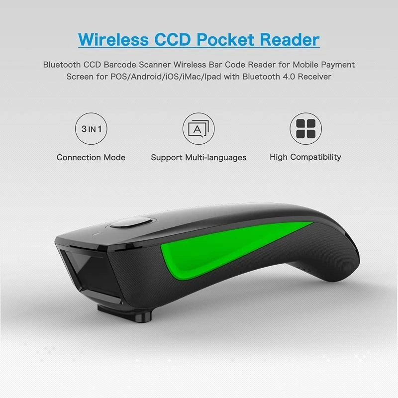 Pocket Barcode Scanner Bluetooth-compatible Wireless Handheld Sensitivity Best Sale