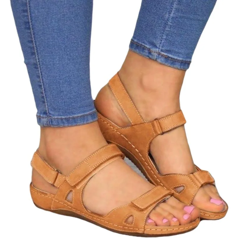 Sandals Women Summer Open Toe Comfy Super Soft Premium Orthopedic Low Heels Walking Sandals Toe Corrector Cusion 43