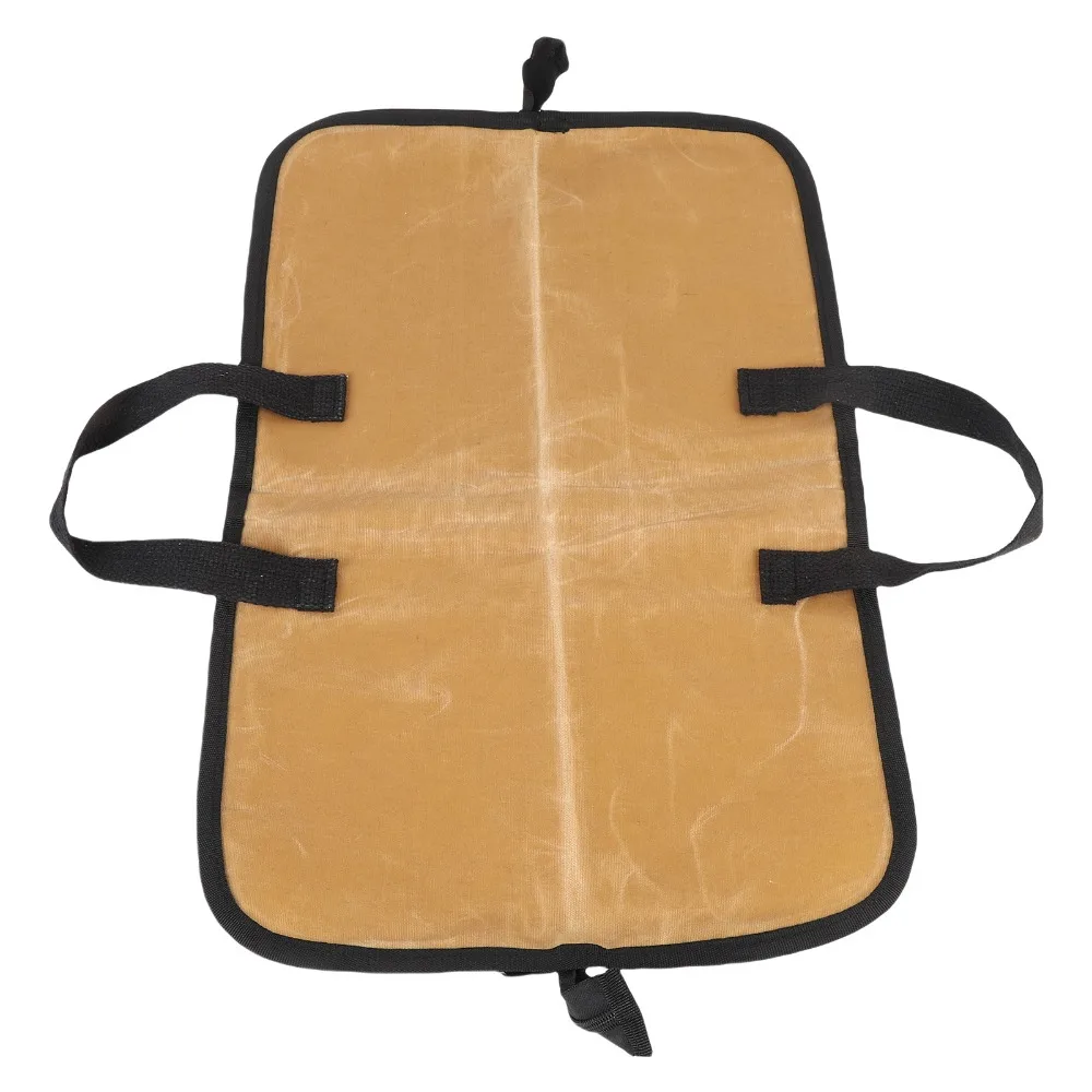 Waxed Canvas Chef Tool Storage Bag Waterproof With Handle Knife Roll Bag 4 Slots Heavy Duty Knife Roll for Kitchen Utensils