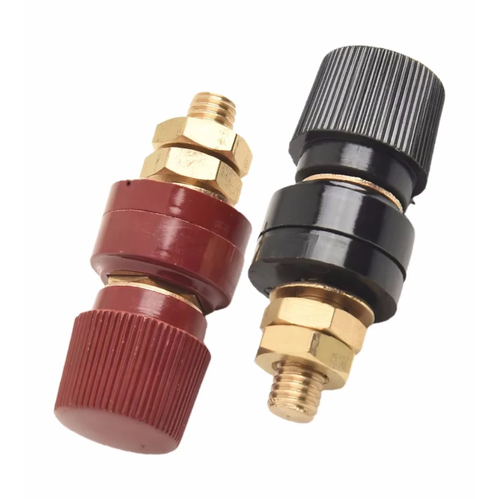 1-Pair Binding Post M6 M8 Thread 333 Type Brass Binding Post For Welding Machines Pure-Copper Terminal Inverter Round Terminal